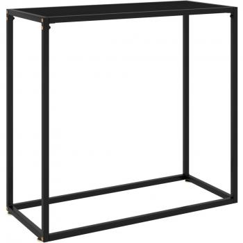 vidaXL Console Table Black 80x35x75 cm Tempered Glass
