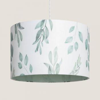 Lámpara Colgante de Tela Verdy Blanca con Diseño Floral y Ambiente Personalizable