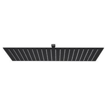 Cabezal de ducha efecto lluvia cuadrado negro 50x30 cm acero inoxidable