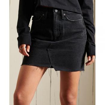 Superdry Women's Vintage Black Denim Mini Skirt
