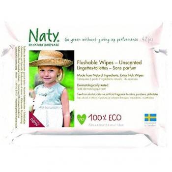 Eco by Naty Babycare Eco - Toallitas limpiables sin perfume, 42 toallitas