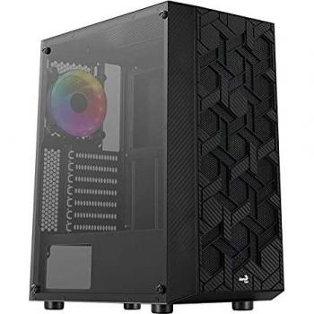Gabinete Aerocool Hive-G-BK-v3 Midi Tower Negro con Ventana Lateral
