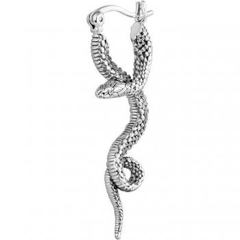 Pendiente piercing de aro serpiente envejecida