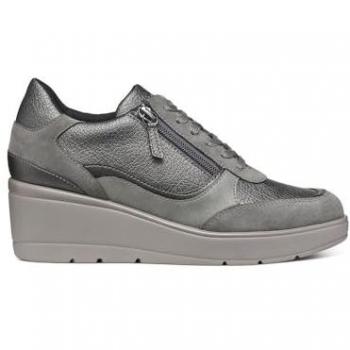 Zapatillas Deportivas Geox D Ilde para Mujer, Color Gris Oscuro, Talla 38 EU