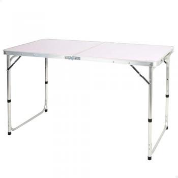 Mesa Plegable Aktive 120x70 cm, Ajustable en Altura, Antideslizante, Portátil para Camping y Jardín