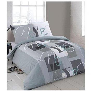Ulla Finlandek-Juego de cama 100% algodón, funda nórdica de 200 x 200 cm, 2 fundas de almohada 65 x 65 cm, color gris