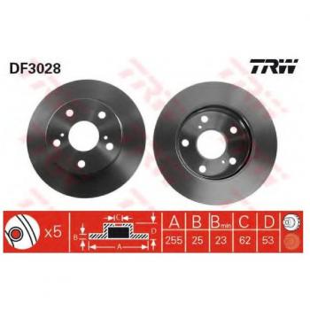 Disco de freno ventilado TRW DF3028 delantero, 1 pieza
