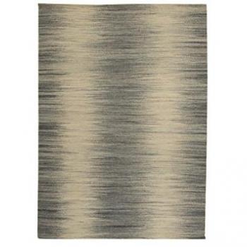Alfombra Kilim Original Hecha a Mano 120x60 cm Estilo Moderno Diseño Ikat Denim Gris
