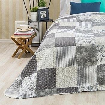 San Carlos Alabama - Colcha bouti, para cama de 135, color gris