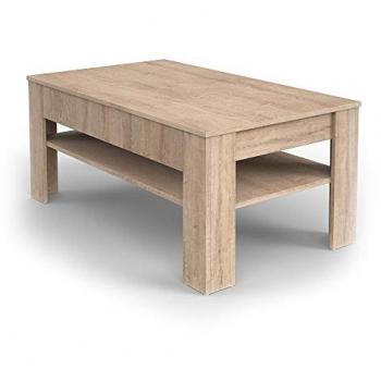 Mesa de Centro Milan, Sonoma, 110 x 48 cm, con Cajón y Diseño Giratorio Vicco
