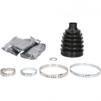 Kit de fuelles para eje de transmisión SPIDAN 25910, incluye fuelles de goma, abrazaderas metálicas y lubricante, diseñado para vehículos específicos, resistente a altas temperaturas y condiciones adversas