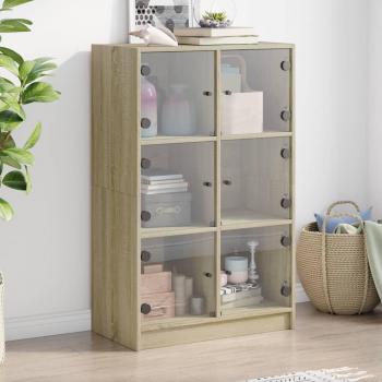 Armario alto de roble Sonoma 68x37x109 cm en madera multicapa con puertas