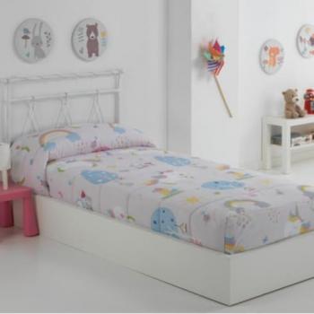 Edredón Ajustable Modelo Unicornio, Ratita y Cerditos de Mapuca para Cama de 90 con Impresión Digital