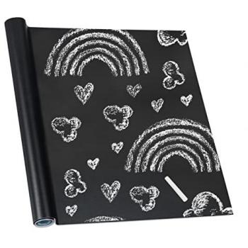 Pizarra adhesiva negra 4x, para puerta, nevera y pared, escribible y lavable, 200 x 45 cm