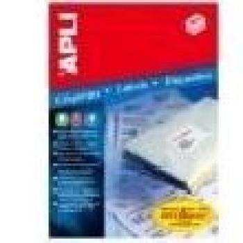 Apli 01285, 1 caja de etiquetas autoadhesivas multiusos, 44 etiquetas por hoja A4, 48,5 x 25,4 mm, blanco, 100 hojas