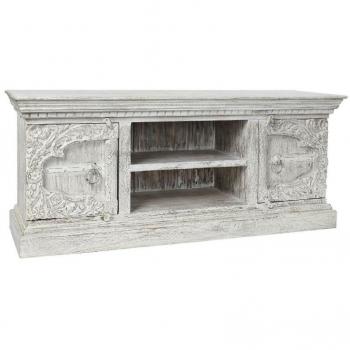 Mueble de TV DKD Home Decor 8424001858347 Metal Blanco Madera de Mango 160 x 40 x 65 cm