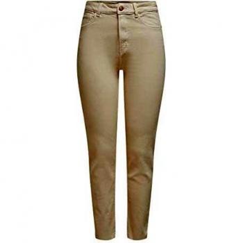 ONLY Emily High-Waist Curvy Straight-Fit Jeans in Beige, Size W30 L30
