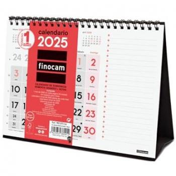 Calendario Sobremesa 2025 con Números Grandes y Sección de Notas