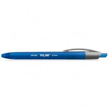 Bolígrafo de gel retráctil Milan P07 Dry-Gel azul