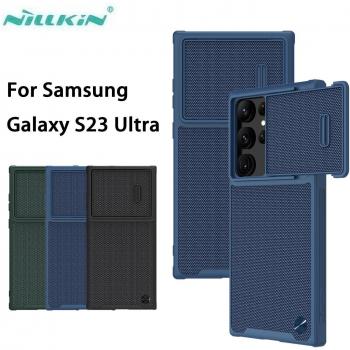Funda Protectora NILLKIN Texturizada de Fibra de Nylon con Cámara Deslizante para Samsung Galaxy S23 Ultra
