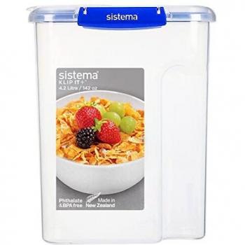 Sistema 884503 Klip It Plus-Recipiente para Cereales, Polipropileno, 4,2 l