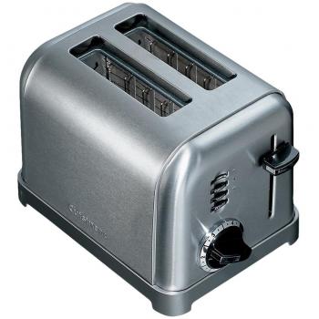CUISINART CPT160E Tostadora de Acero Inoxidable, 2 Ranuras Anchas para Pan, 6 Niveles de Tostado, función máx, descongelar y recalentar, Bandeja recogemigas, 900 W, Velocidades