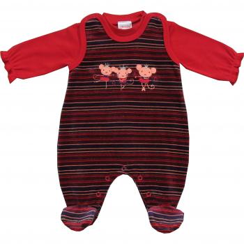 Schnizler Set Nicki 2 tlg. Tanzmäuse Glitzerstreifen mit Langarmshirt-Polaina Bebé-Niños    Rot