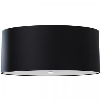 Aplique de Techo Otto 70 Negro E27 Plafón Vidrio Acero Tela Iluminación Interior LED 6 Bombillas 35cm