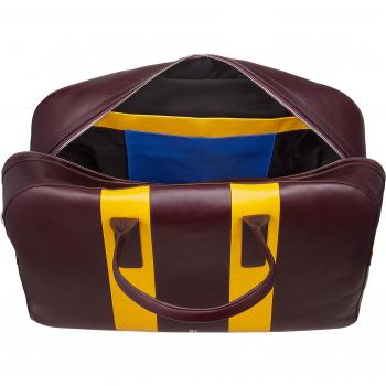 Bolso de viaje grande de hombre Dudu de piel 32L color burdeos, bolsa de hombro de cuero para gimnasio y fin de semana, tamaño 49cm