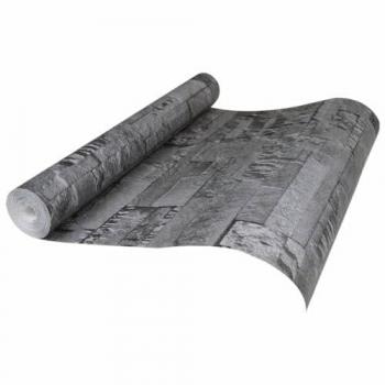 Papel pintado 3D no tejido aspecto piedra negro 10x0,53 m