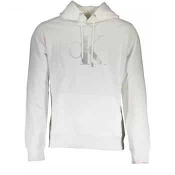 Organic Cotton Hooded Sweatshirt for Men - Bright White with Contrasting Details, Size M