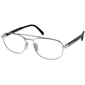 Prada PR A56V 1BC1O1 Men's Eyeglasses Silver Size 57 - Blue Light Block Available