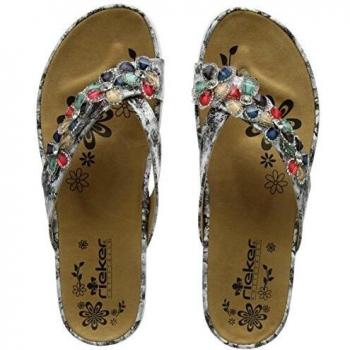 Rieker Women's V9591 Flip Flops, Multicoloured Grey Mother of Pearl, 5 UK