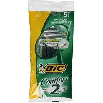 Bic Confort 2 Pack de 5 Maquinillas de Afeitar Desechables de 2 Hojas