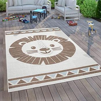 Alfombra Infantil Efecto 3D León Beige 80x150 cm - Paco Home