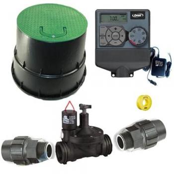 Kit profesional de riego automático Orbit Suinga 1 zona 24V para tubería de 32mm