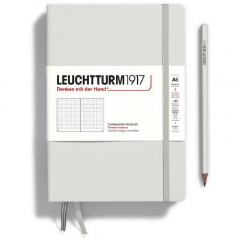 Libreta A5 Leuchtturm 1917 Tapa Dura Puntos Color Gris Claro - 251 Páginas Numeradas