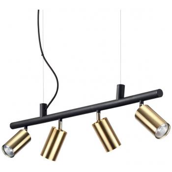 Lámpara colgante Dynamite Metal latón satinado 4 bombillas 16,5cm