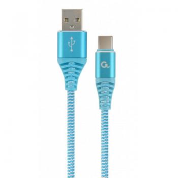 Cable USB Gembird CC-USB2B-AMCM-1M-VW de 1,8 metros con conectores USB A y USB C en color Azul y Blanco