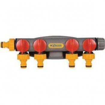 Conector de grifo Hozelock con 4 salidas, tipo PVC, para múltiples conexiones de mangueras
