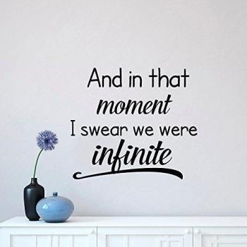 Adhesivo de Pared, Love y frase en ese momento I Swear We Were Infinite Mensaje inspirador Letras Vinilo Pared Decoración del hogar