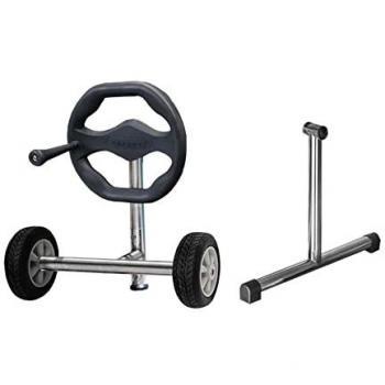 Kokido Enrollacobertor Thor de Acero para Piscinas Enterradas o de Obra de hasta 5,7 m, incluye soporte 59x72 cm con ruedas y tubos de acero de 80 mm, corre