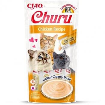 Inaba Churu Pollo y Vieira Snack Semi-húmedo para Gatos - 4x14 gr