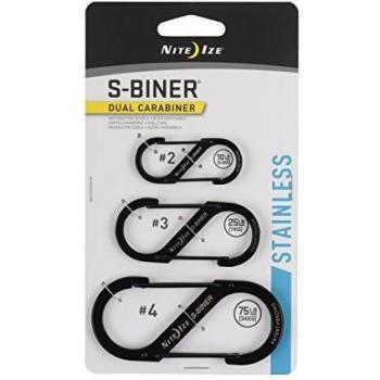Nite Ize S-Biner Dual Clip Carabiner Set (Size 2/3/4, Black)