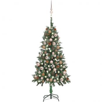 vidaXL Artificial Pre-lit Christmas Tree with Ball Set & Pine Cones 150 cm