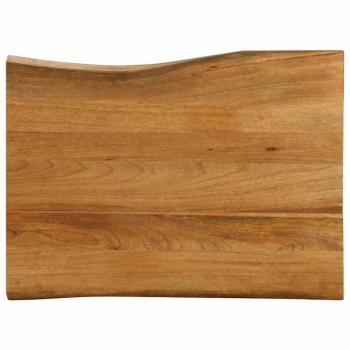Tablero de mesa borde natural madera maciza mango 90x60x2,5 cm Marrón