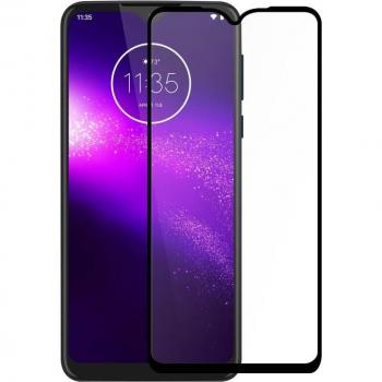 Protector de Cristal Templado Negro para Motorola One Macro