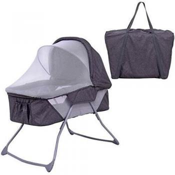 COSTWAY Cuna de Bebé Plegable Cama de Viaje con Mosquitera Colchón Bolsa