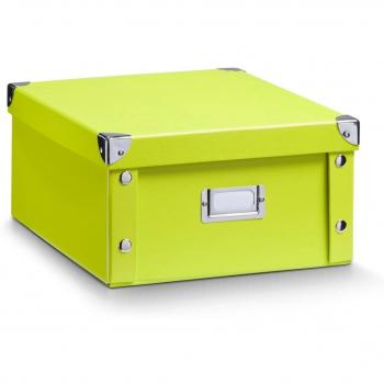 Zeller 17812 - Caja de cartón para almacenaje, 31 x 26 x 14 cm, color verde