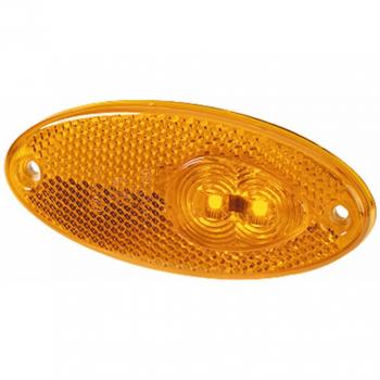 HELLA 2PS 964 295-071 Luz de delimitación lateral - LED - 24V - montaje exterior/pegado - Color de tulipa: amarillo - Cable: 500mm - izquierda/derecha